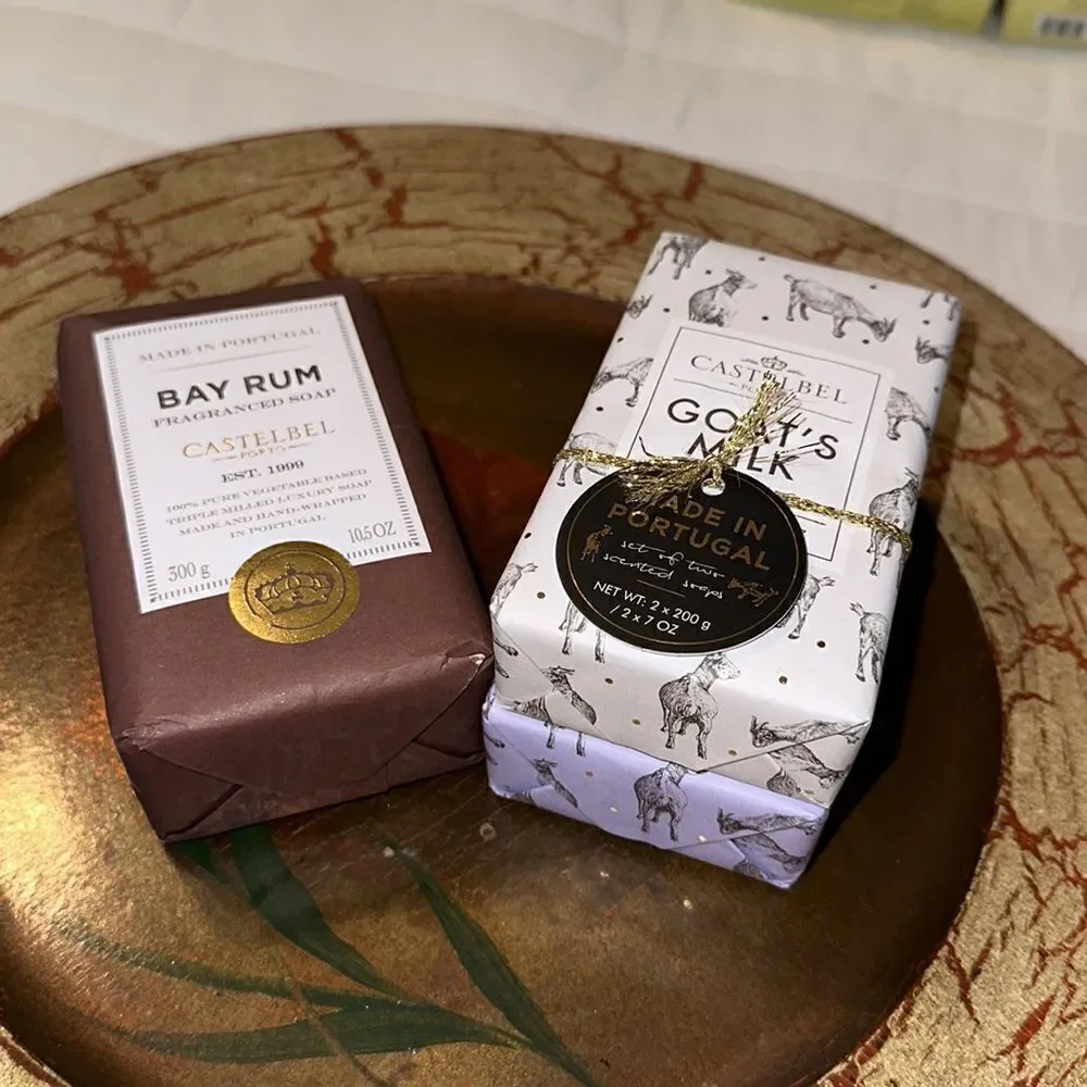 Men’s Set of 2 1 Bay Rum Fragranced Soap & 2 Goat’s Milk Bars
